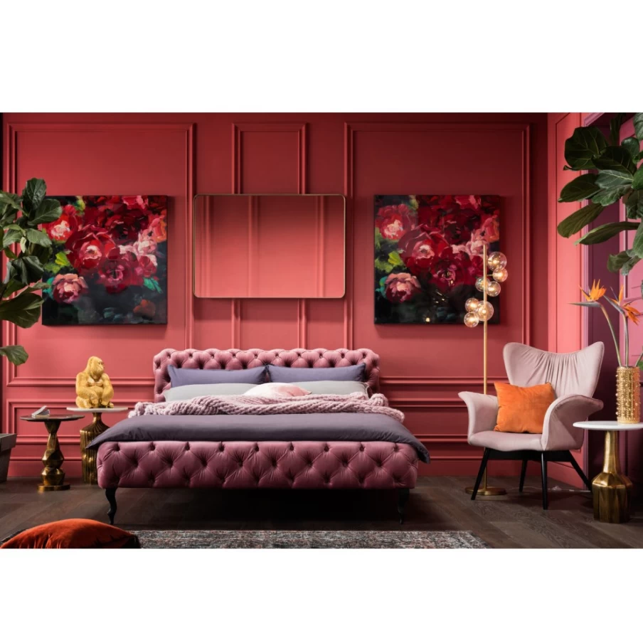 KARE Design Velvet Bedspread Mauve 160x200 cm - Luxurious Bed Desire Collection