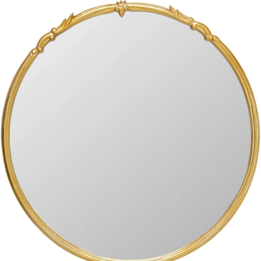 KARE Design Cassandra Gold Round Wall Mirror 80cm - Elegant Decorative Mirror for Modern Interiors