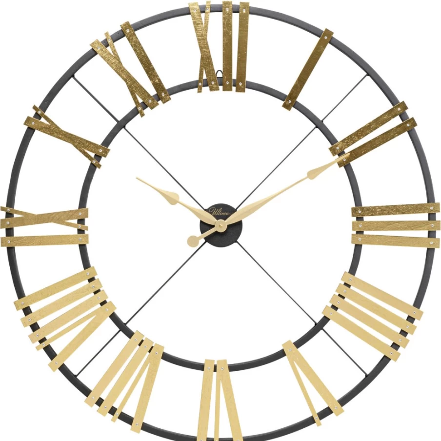 KARE Design Nevio Brass Wall Clock 95cm Modern Decorative Round Analog Timepiece
