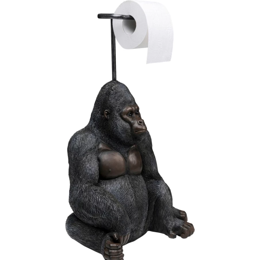 KARE Design Modern Monkey Toilet Paper Holder - 51cm Gorilla-Themed Bathroom Organizer