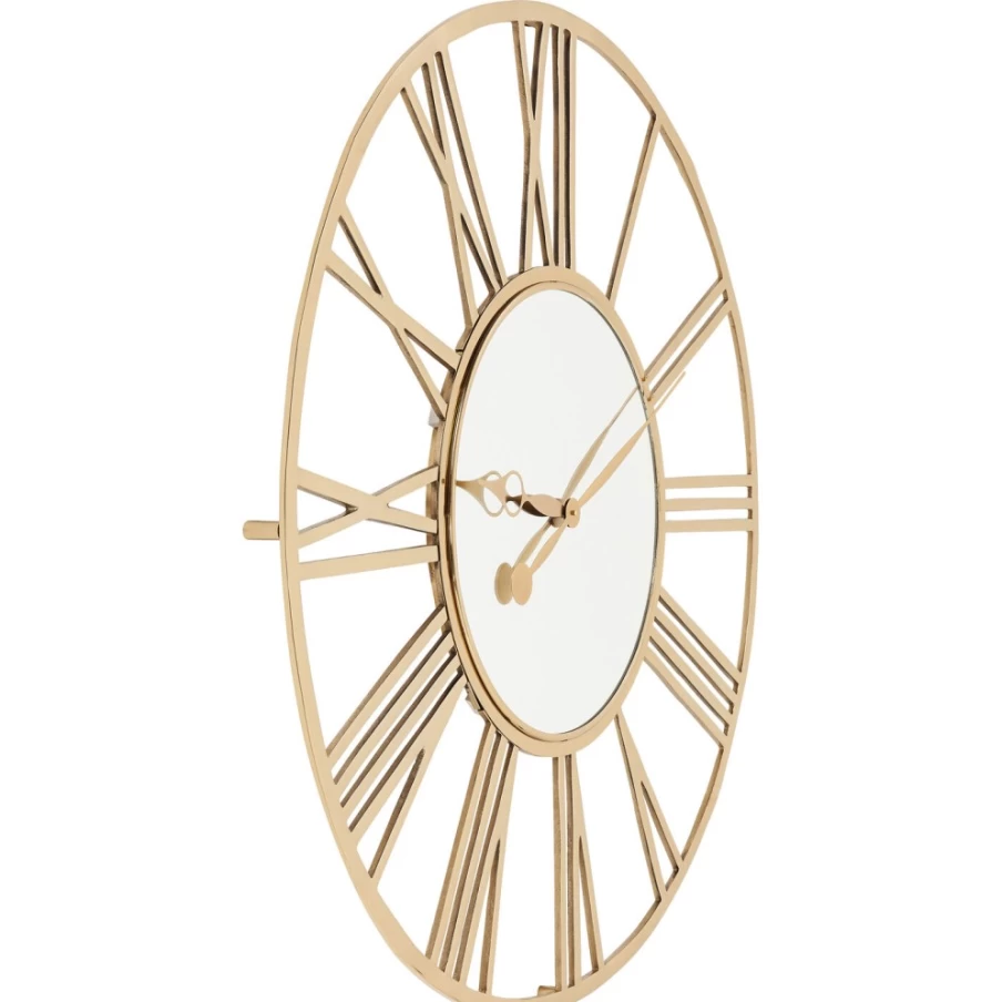 "KARE Design Modern Giant Gold Wall Clock 120cm Round Luxury Decorative Home Office Clock"