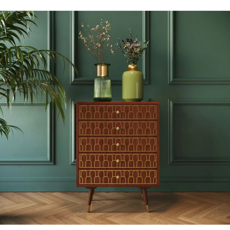 KARE Design Muskat 5-Drawer Dresser - Modern Chest of Drawers for Bedroom Storage