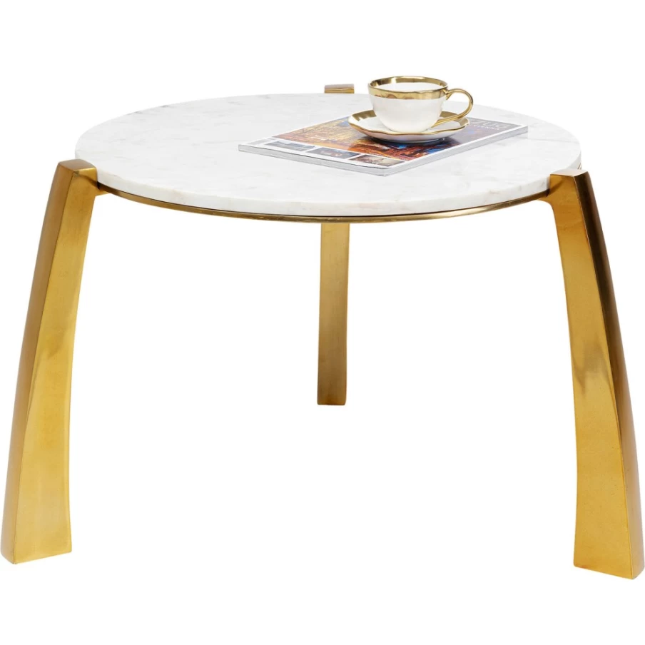 KARE Design Modern Coffee Table Kala - 51cm Round Glass Top Living Room Center Table