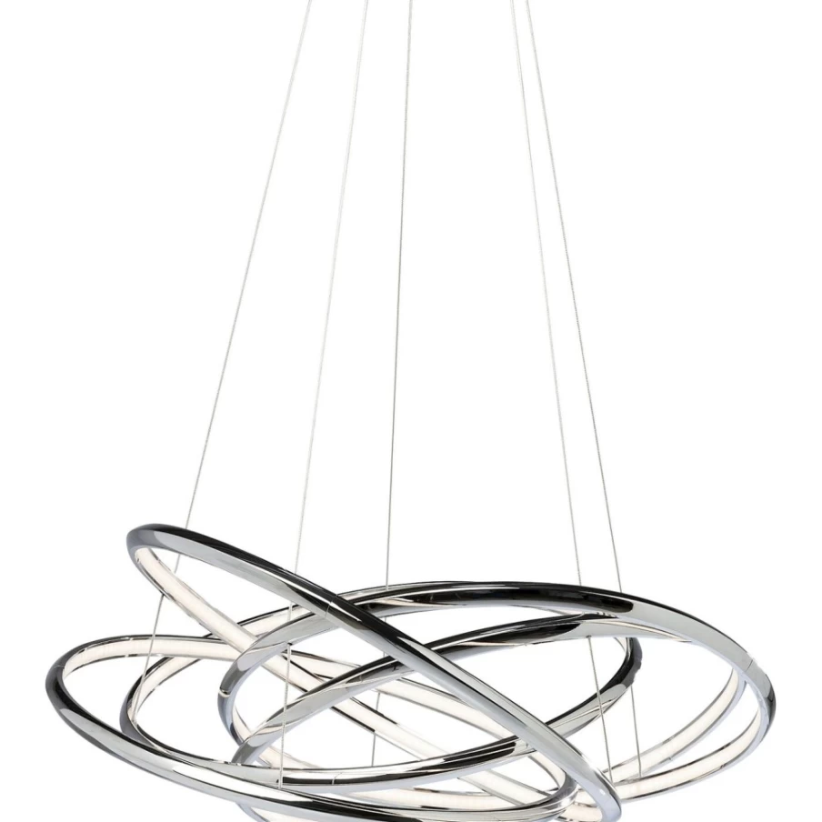 KARE Design Saturn LED Pendant Light in Chrome - Modern Large Hanging Lamp for Dining Room