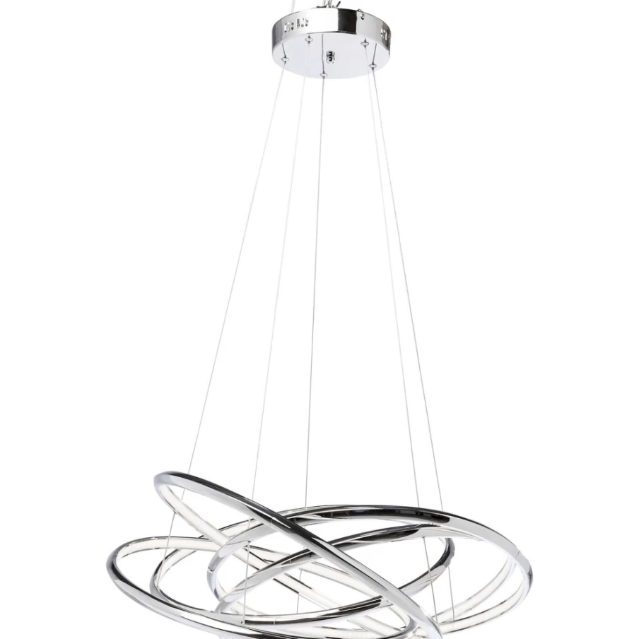 KARE Design Saturn LED Pendant Light in Chrome - Modern Large Hanging Lamp for Dining Room