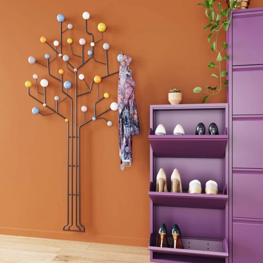 KARE Design Modern Wall Wardrobe with Circuit Tree Pattern - 84cm Wide Storage Cabinet