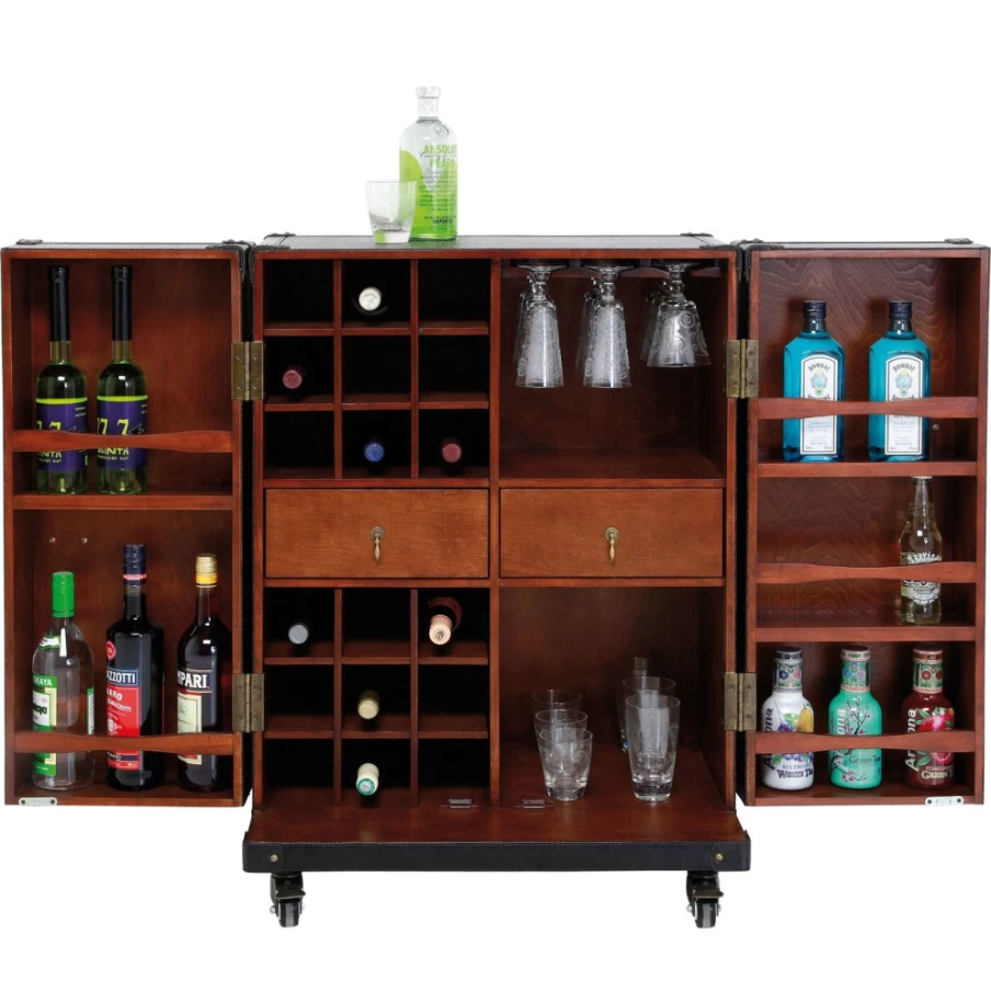 KARE Design Globetrotter Medium Bar Cabinet - Stylish Home Bar Furniture for Modern Living Spaces