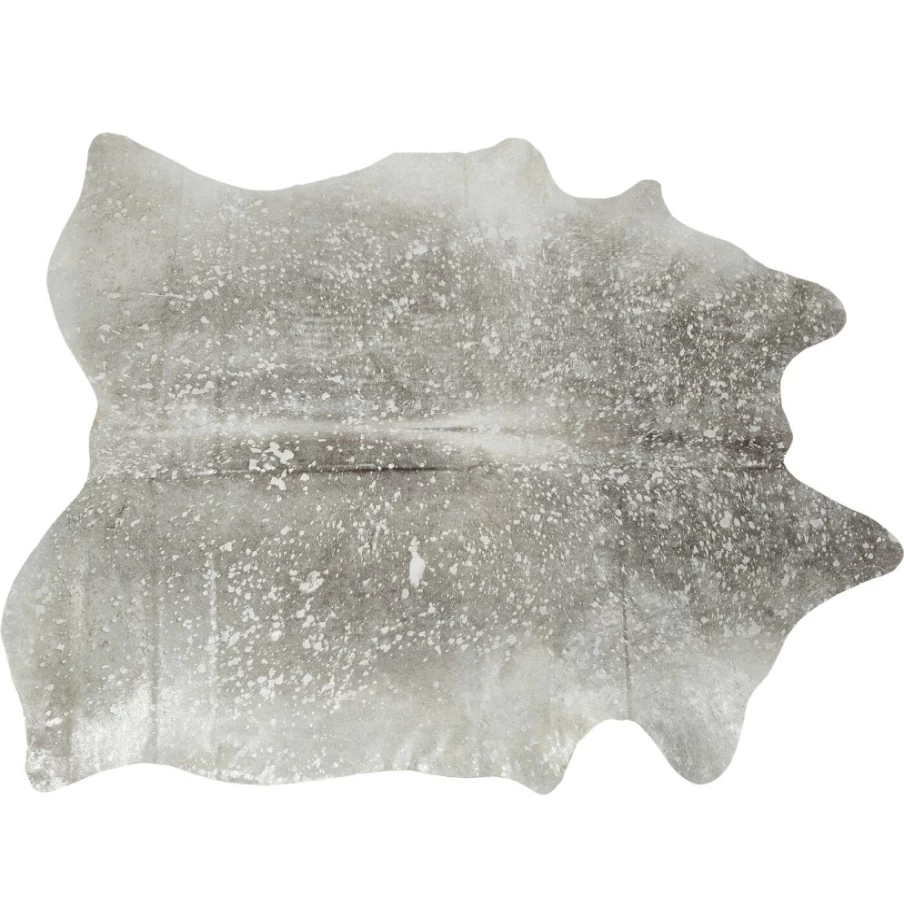 KARE Design Modern Acid Wash Silver Carpet 214x246 cm - Stylish Hide Pattern Rug for Living Room