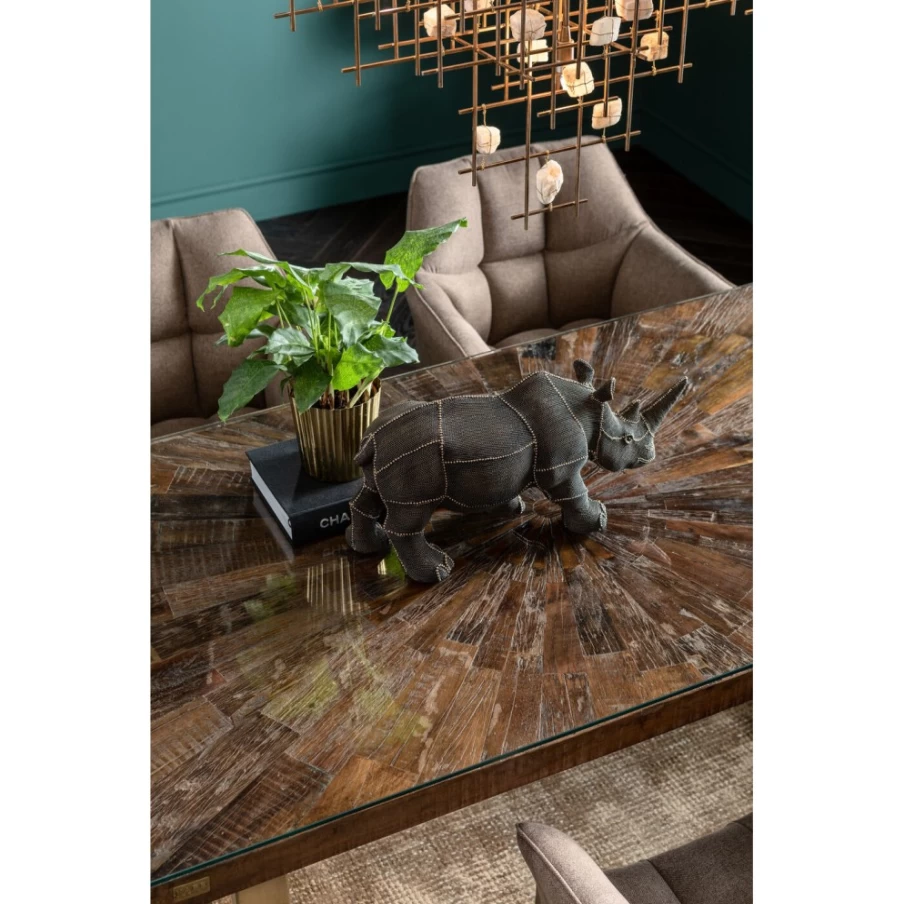 KARE Design Modern Silver Dining Table Conley 180X90 - Stylish Large Rectangle Table for Dining Room