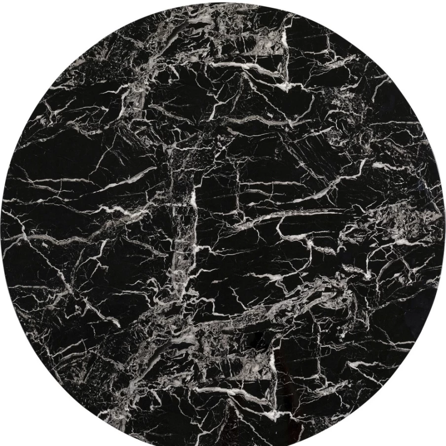 KARE Design Modern Table Top with Schickeria Marble Black Finish 110cm Round Dining Surface