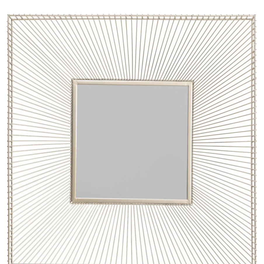 KARE Design Modern Champagne Gold Wall Mirror 91x91 cm Square Decorative Framed Mirror for Living Room