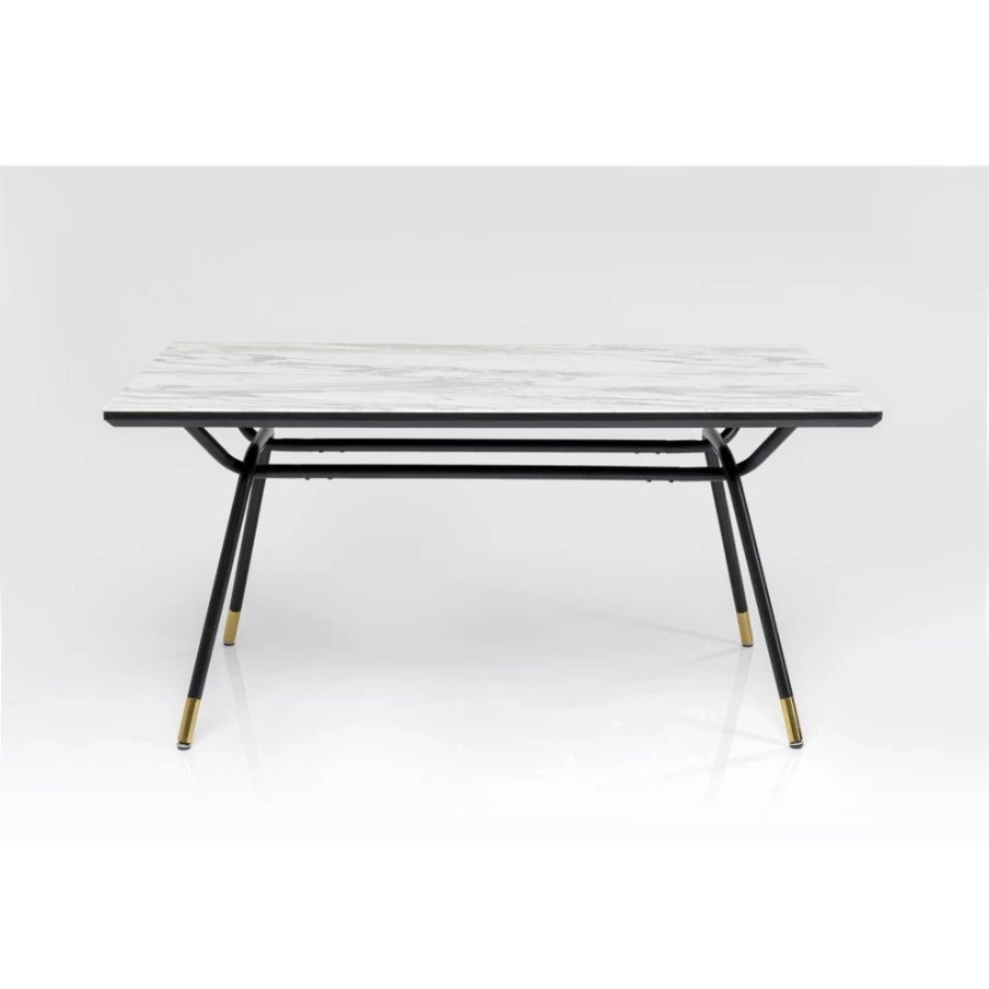 KARE Design Modern South Beach Dining Table 180X90 cm Contemporary White Glass Top