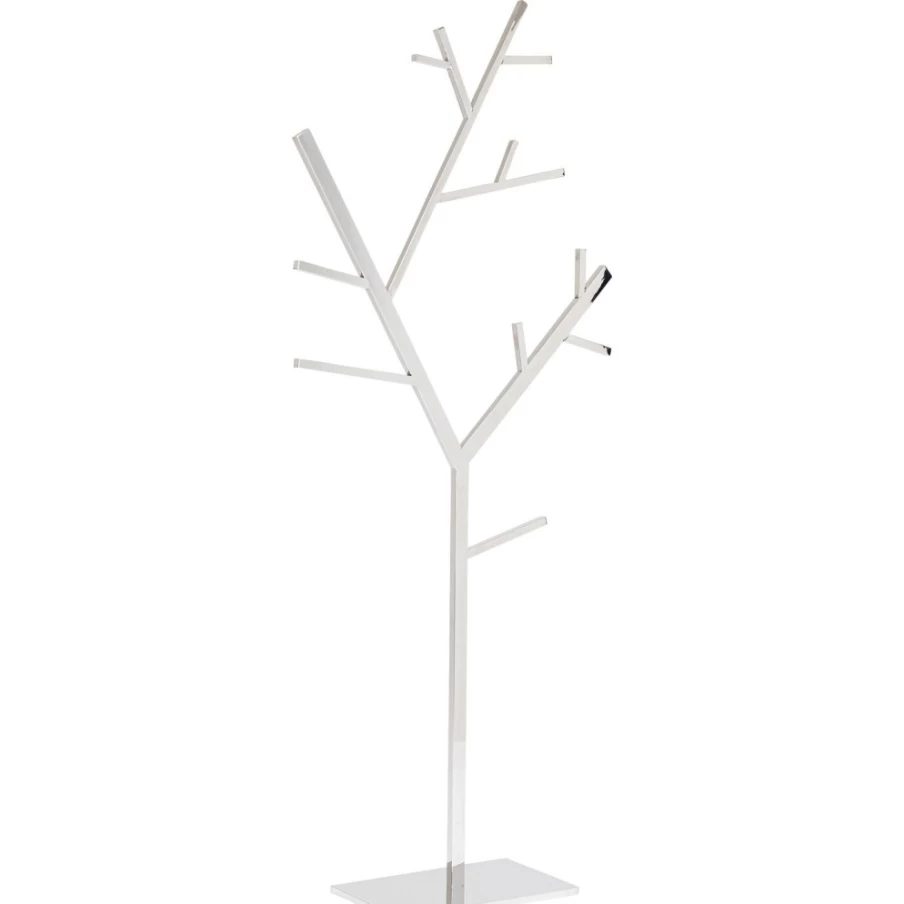 KARE Design Modern Chrome Coat Stand - 204Cm Tall Technical Tree Coat Rack for Stylish Entryway Organization