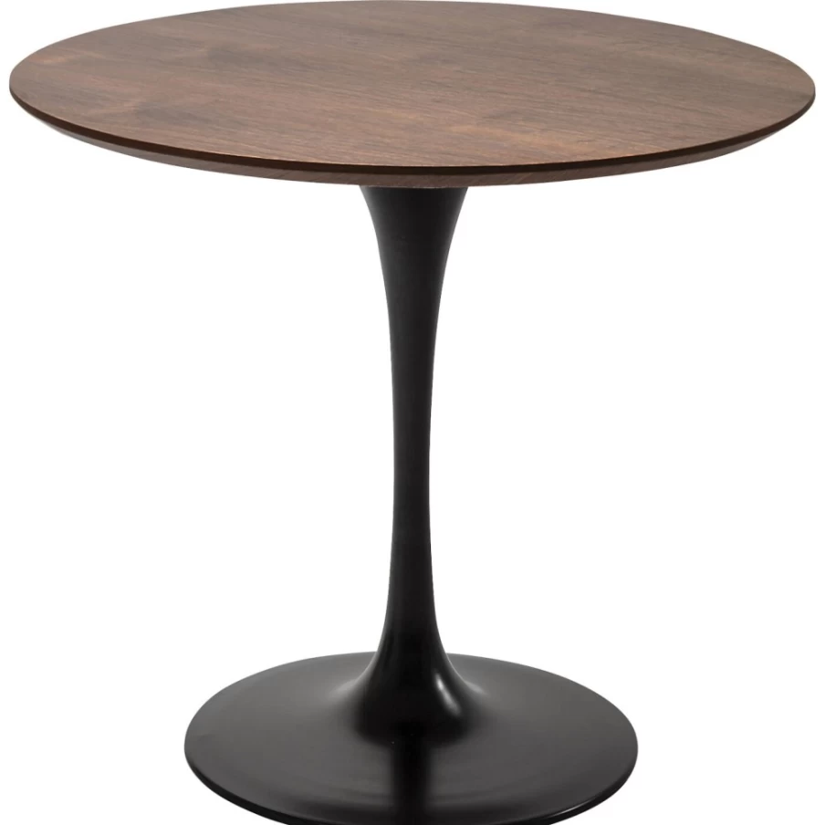 KARE Design Modern Walnut Black Table Invitation Set - 90cm Elegant Dining Decor
