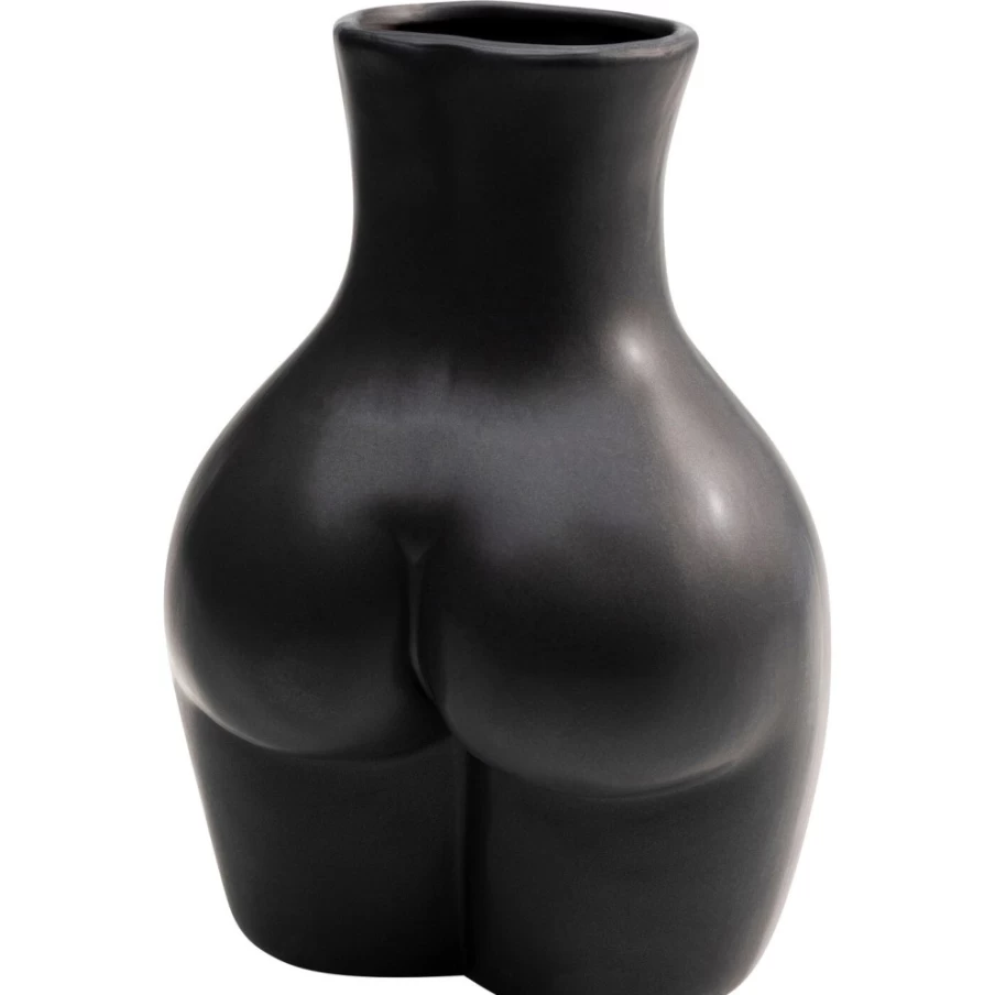 "KARE Design Donna Black Ceramic Vase 22cm - Modern Home Decor"