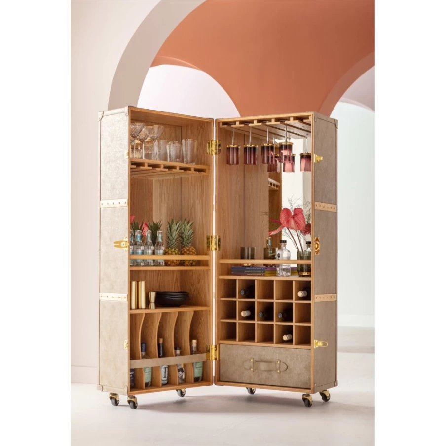 KARE Design Modern Bar Cabinet West Coast Mobile 60X154Cm - Stylish Home Bar Furniture for Living Room