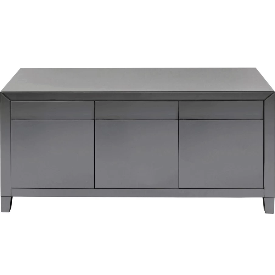 "KARE Design Modern Grey Sideboard with Push-to-Open Doors - Luxury Storage Cabinet"
