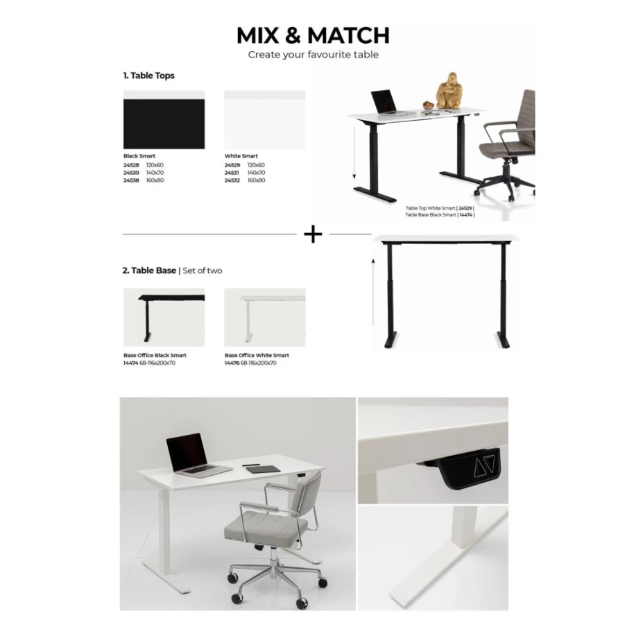 KARE Design Smart Black Table Top Tavola 120x60cm Modern Dining Desk Surface