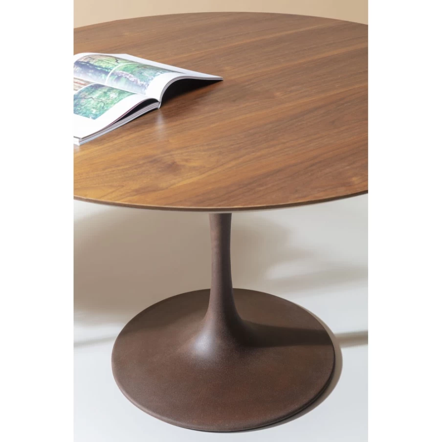 KARE Design Modern Walnut Round Dining Table 120cm - Stylish Table Top for Invitation & Gatherings