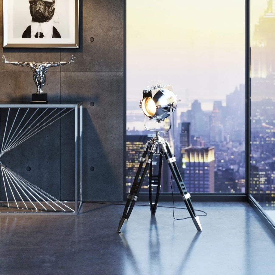 KARE Design Modern Floor Lamp with Adjustable Height 105cm for Living Room and Bedroom Lighting