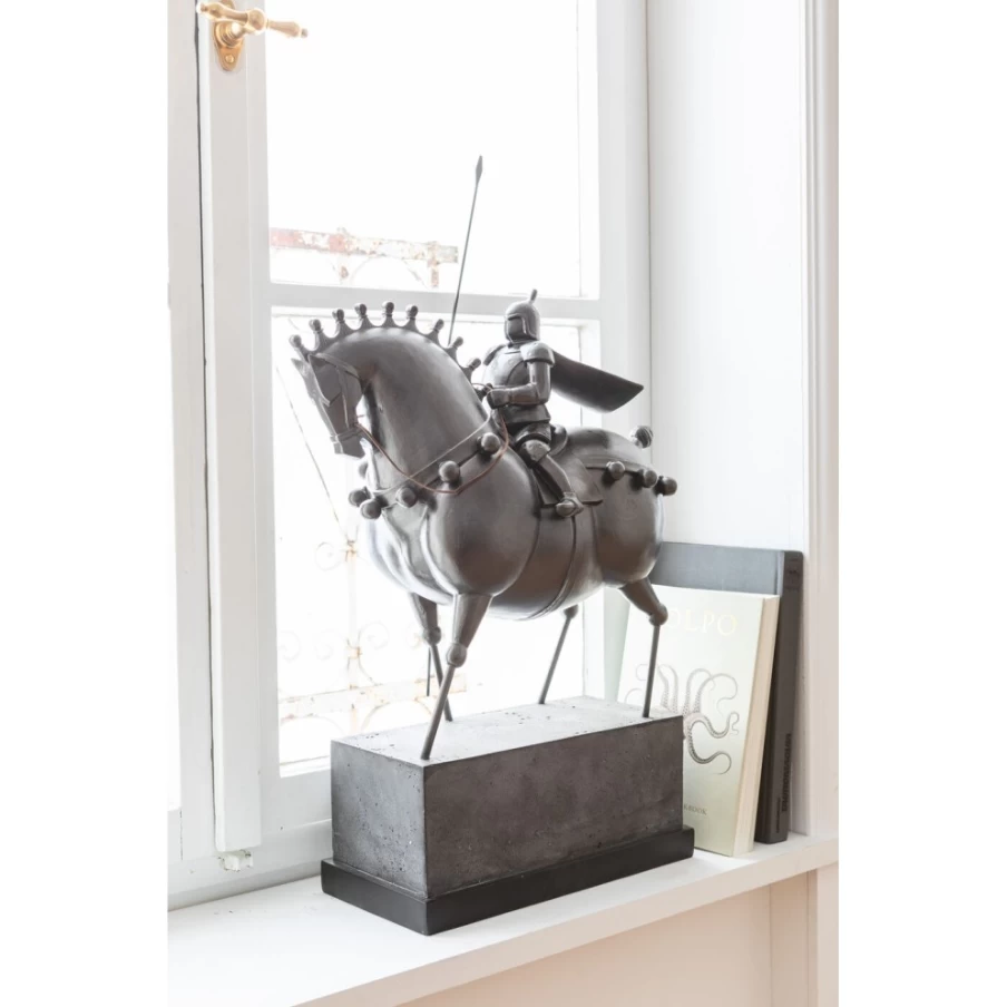 "KARE Design Black Knight Statue - Medieval Gothic Decor Figurine for Home & Office"