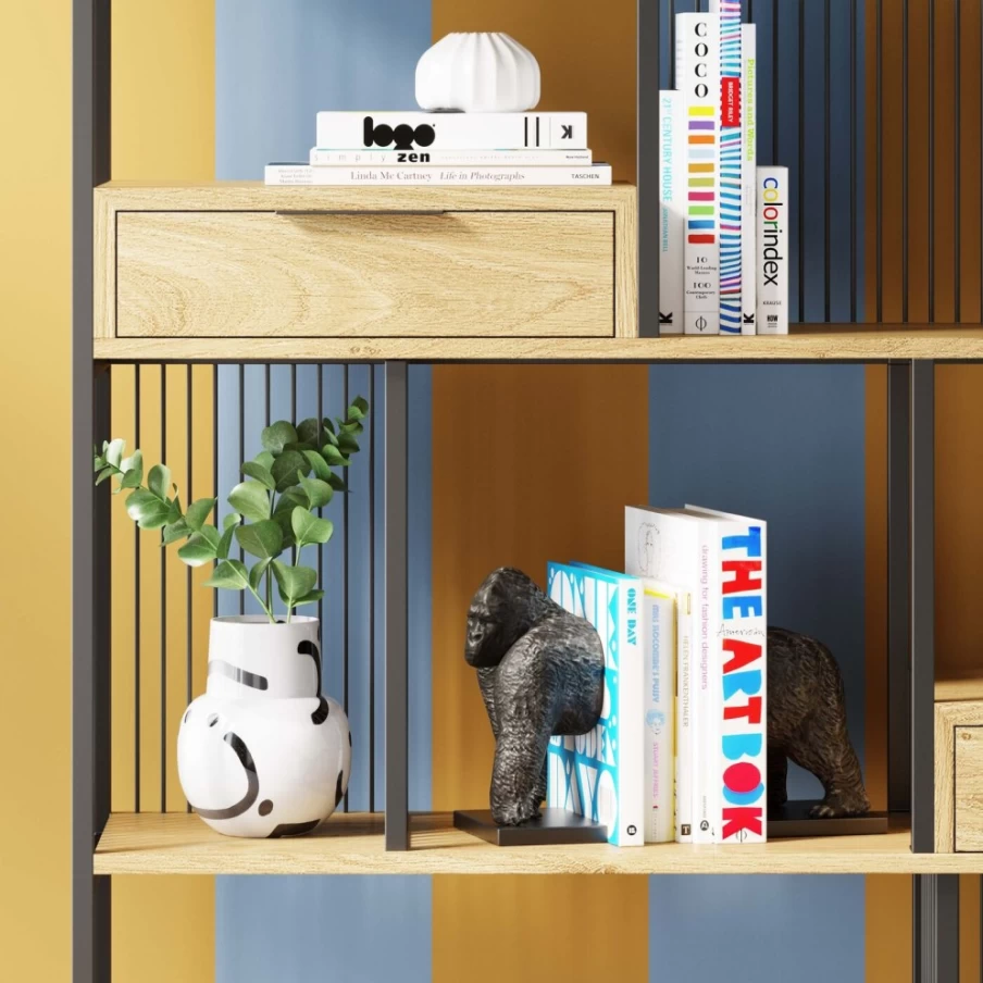 KARE Design Gorilla Bookends - Set of 2, Durable Animal-Themed Book Holders for Shelves