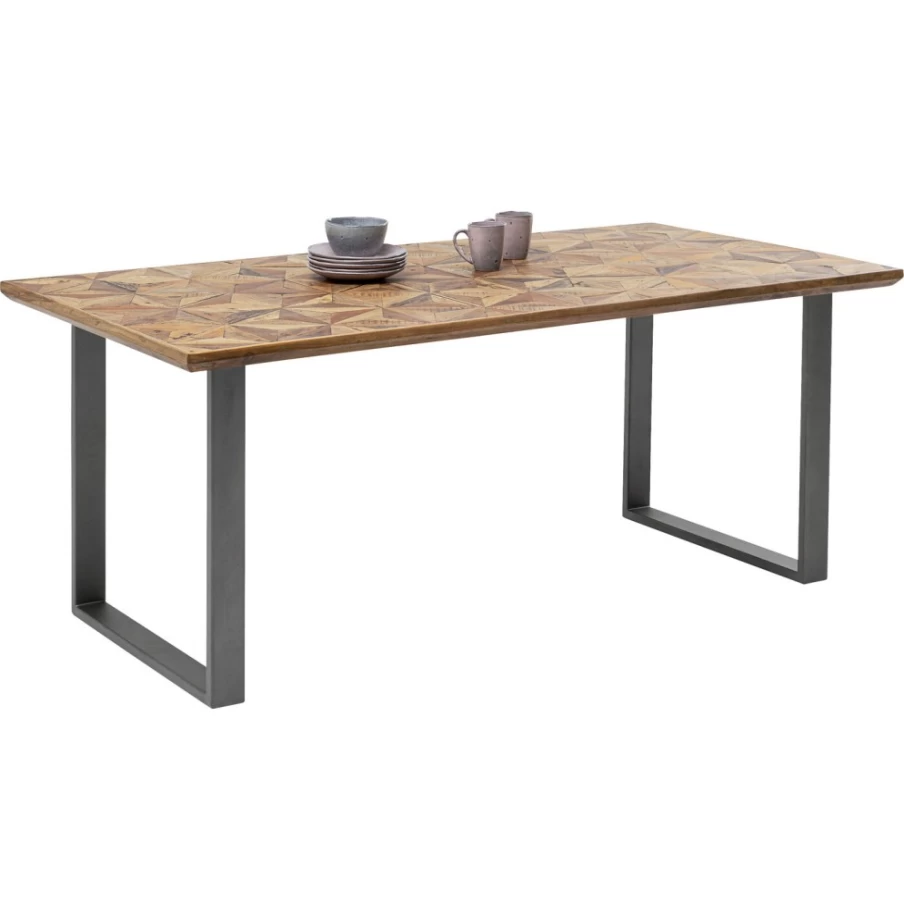 KARE Design Modern Steel Dining Table - 180X90 cm, Industrial Crude Steel Table Stars Collection
