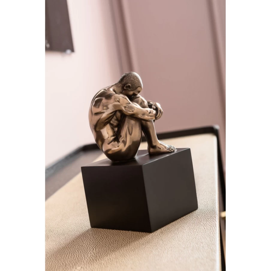 KARE Design Modern Nude Man Thinking Statue - 10cm Minimalist Sculpture for Home Decor