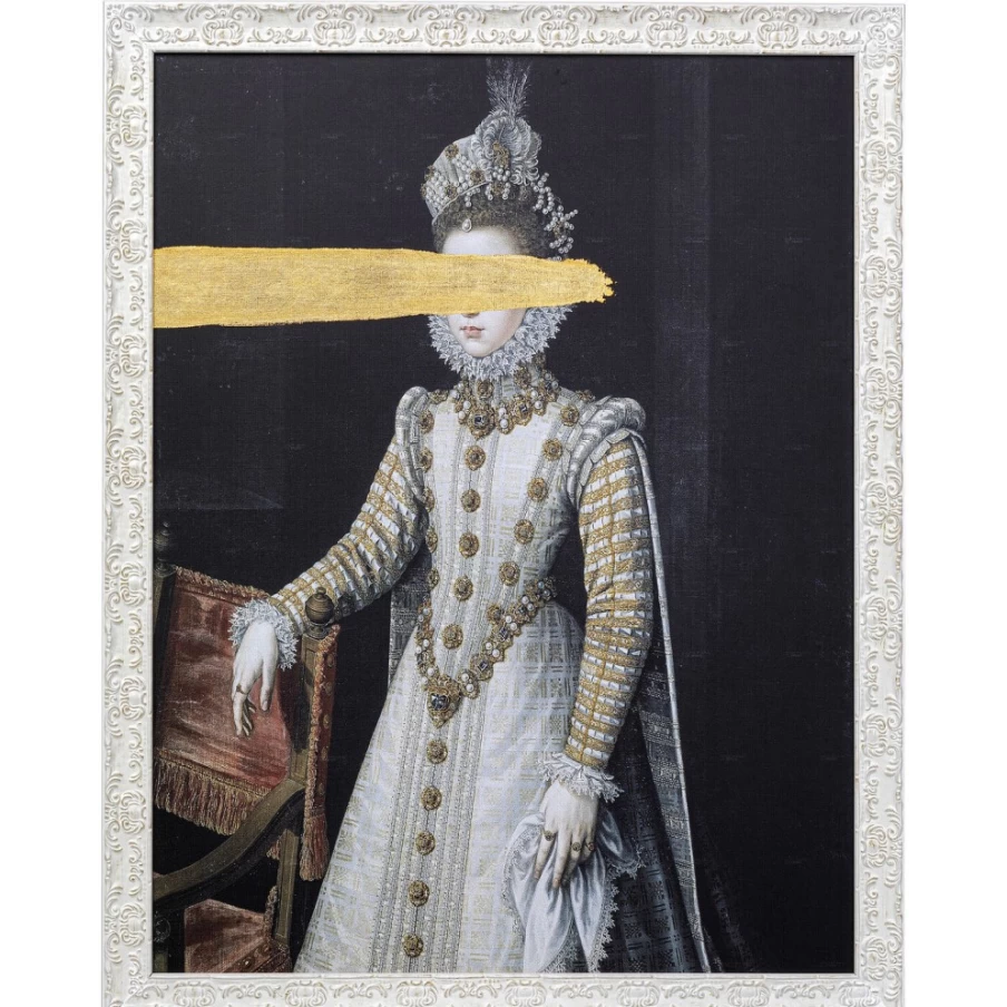 "KARE Design Oil Painting 'Incognito Baroness' Wall Art Frame 80x100cm"