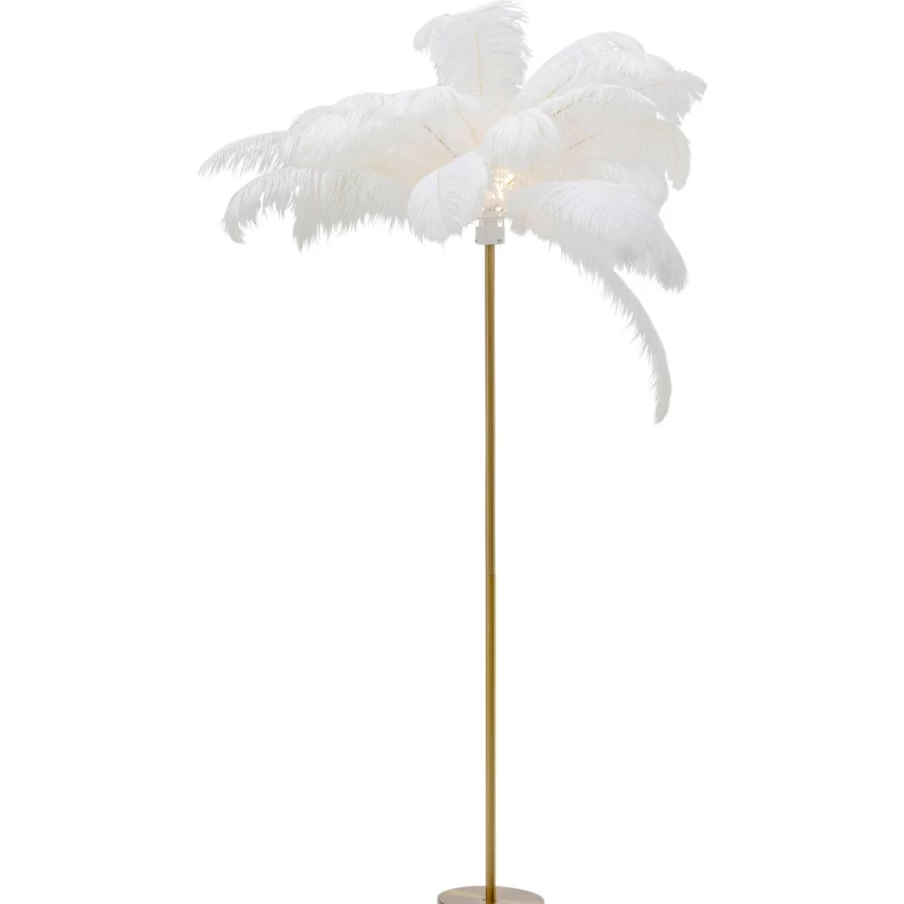 KARE Design Modern White Feather Palm Floor Lamp - 165cm Tall Elegant Lighting for Living Room