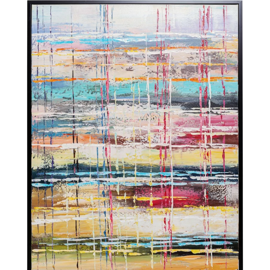 KARE Design Modern Framed Wall Art Orizzonte 80x100 cm Large Abstract Canvas Painting for Living Room Decor