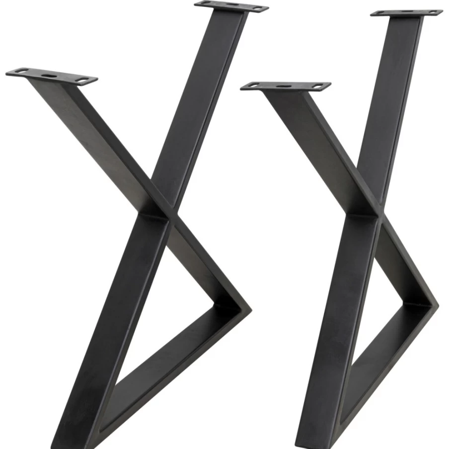 KARE Design Modern Black Cross Base Tavola Set of 2 - Stylish Table Stands