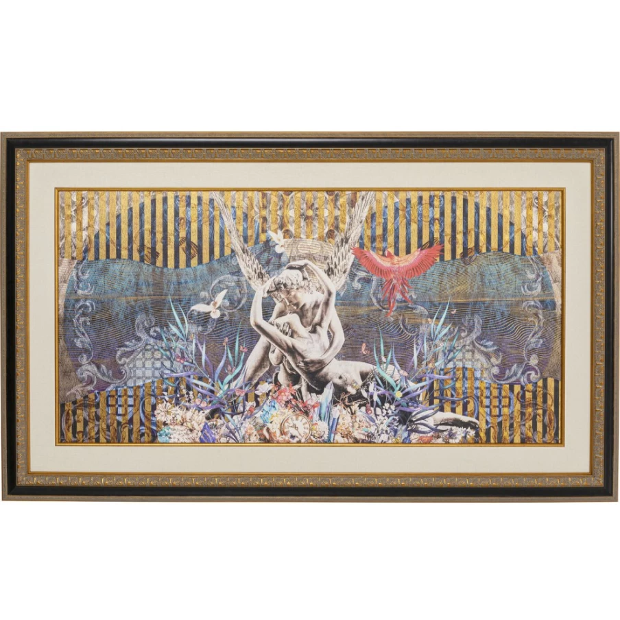 KARE Design Modern Framed Picture Lovers Wall Art - 180x106cm Large Decorative Painting for Living Room
