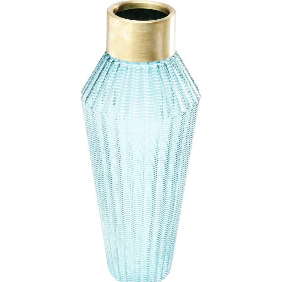 KARE Design Modern Light Blue Glass Vase Barfly - 43cm Tall Decorative Home Centerpiece