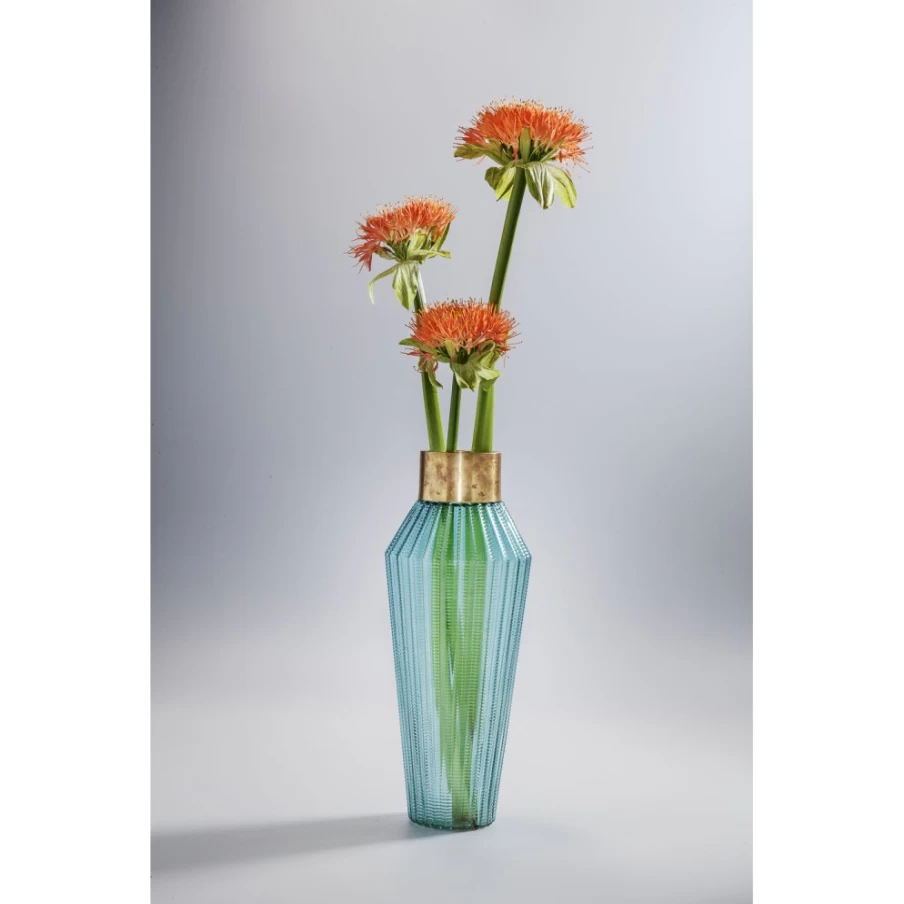KARE Design Modern Light Blue Glass Vase Barfly - 43cm Tall Decorative Home Centerpiece