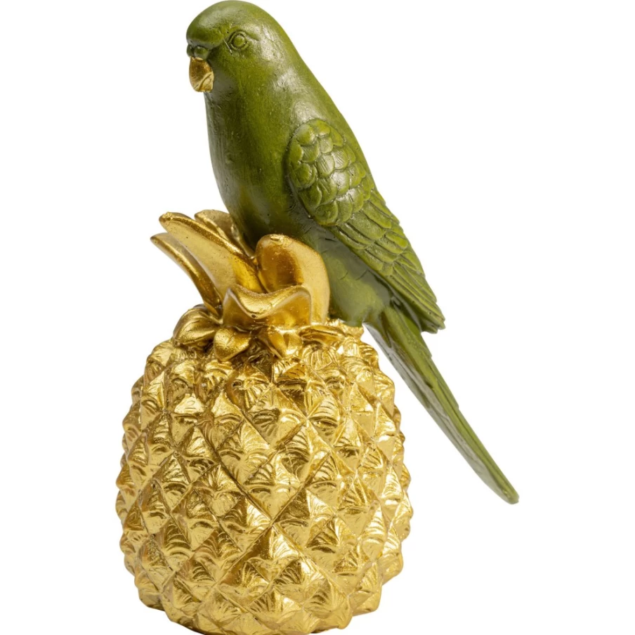 KARE Design Pineapple Parrot Decorative Figurine - 14Cm Tropical Home Decor