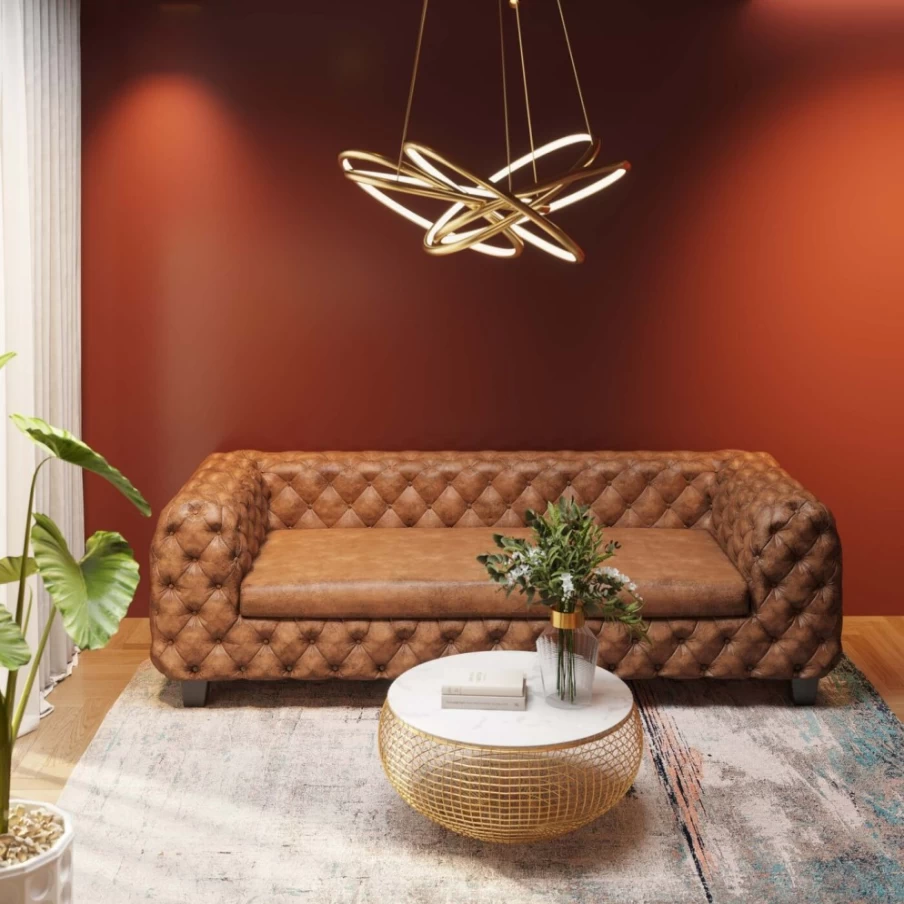 "KARE Design Vintage Eco-Friendly 3-Seater Sofa - Stylish & Sustainable Living Room Furniture"
