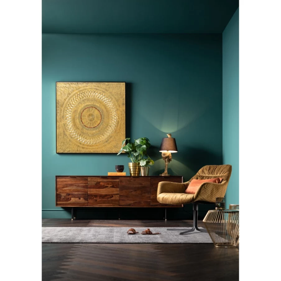 KARE Design Bristol Modern Swivel Armchair in Vibrant Yellow for Living Room