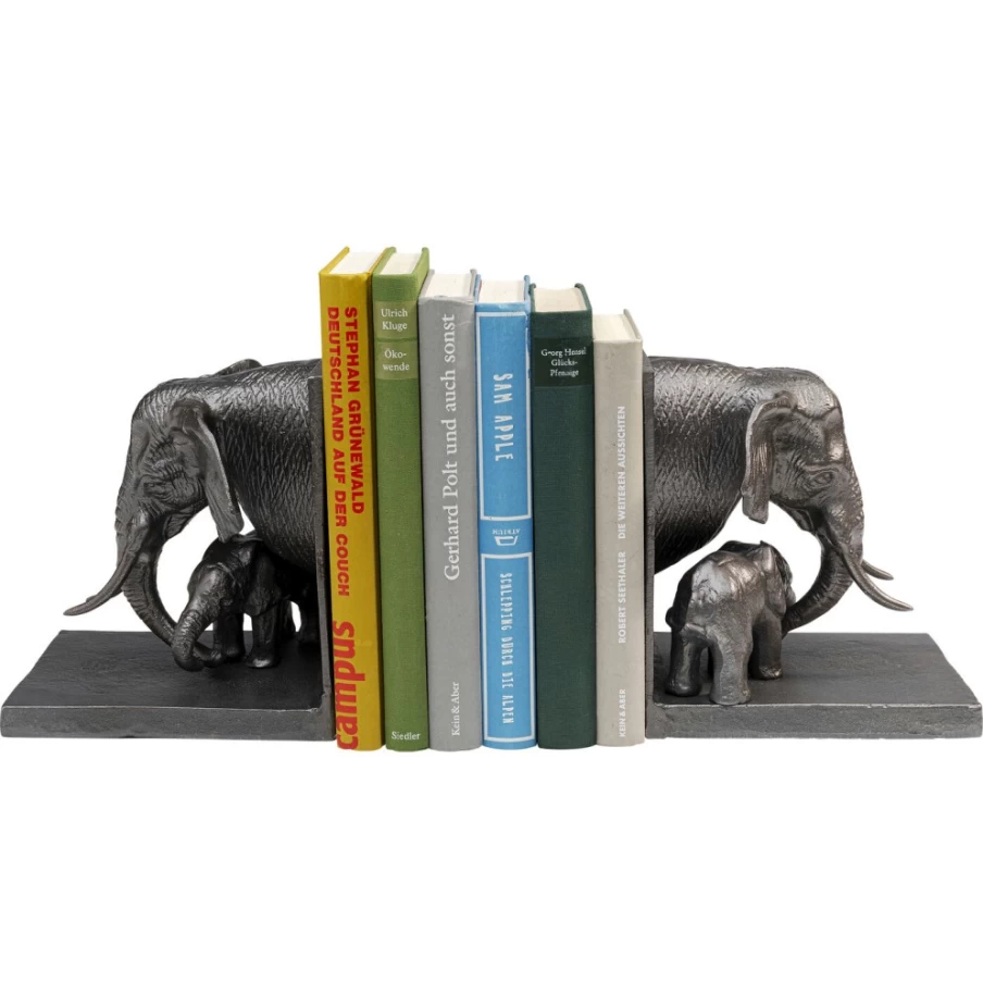 KARE Design Elephant Bookends - Set of 2, Modern Animal-Themed Home Decor Book Holders