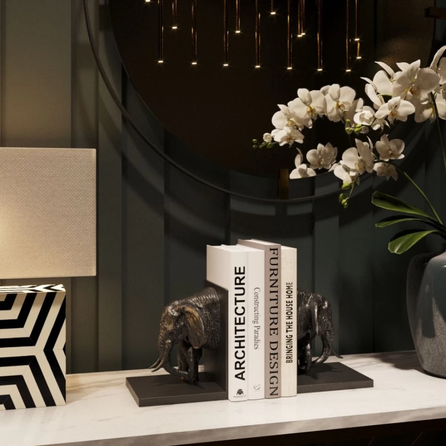 KARE Design Elephant Bookends - Set of 2, Modern Animal-Themed Home Decor Book Holders