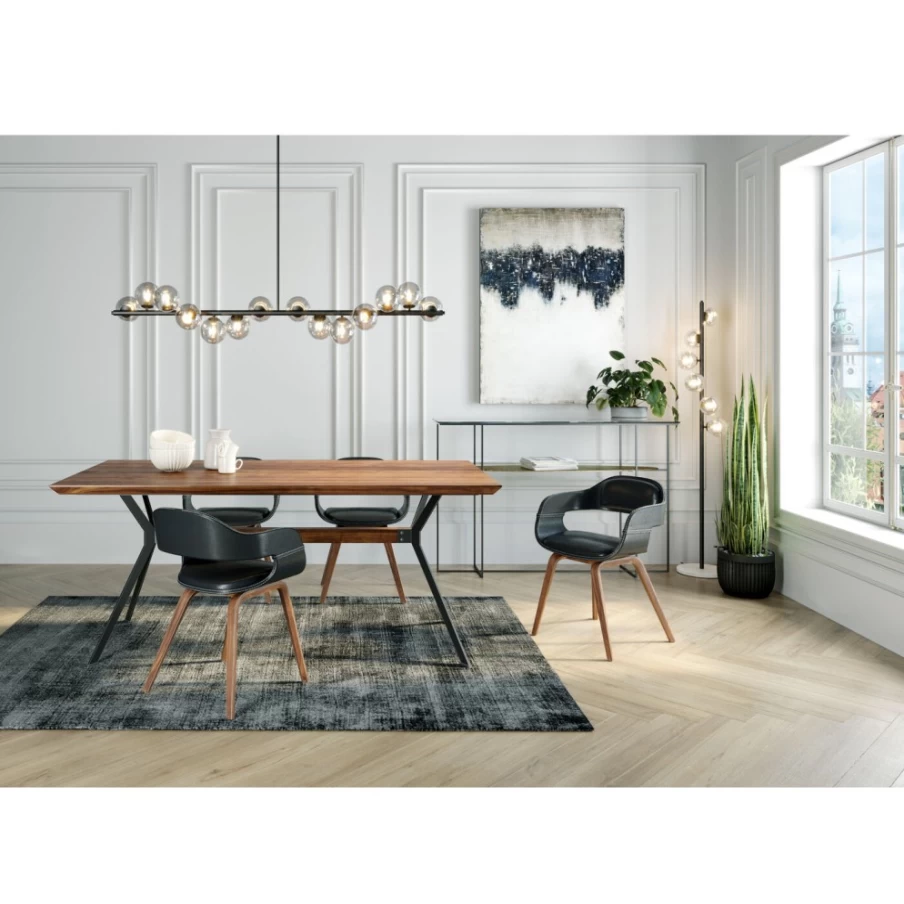 KARE Design Modern Walnut Dining Table Downtown 180X90Cm Solid Wood