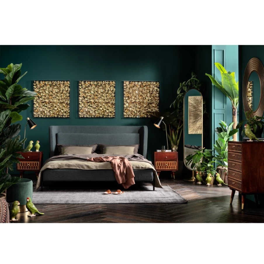 "KARE Design Tivoli Green Bed Frame 160x200 cm - Modern Queen Size Bed"