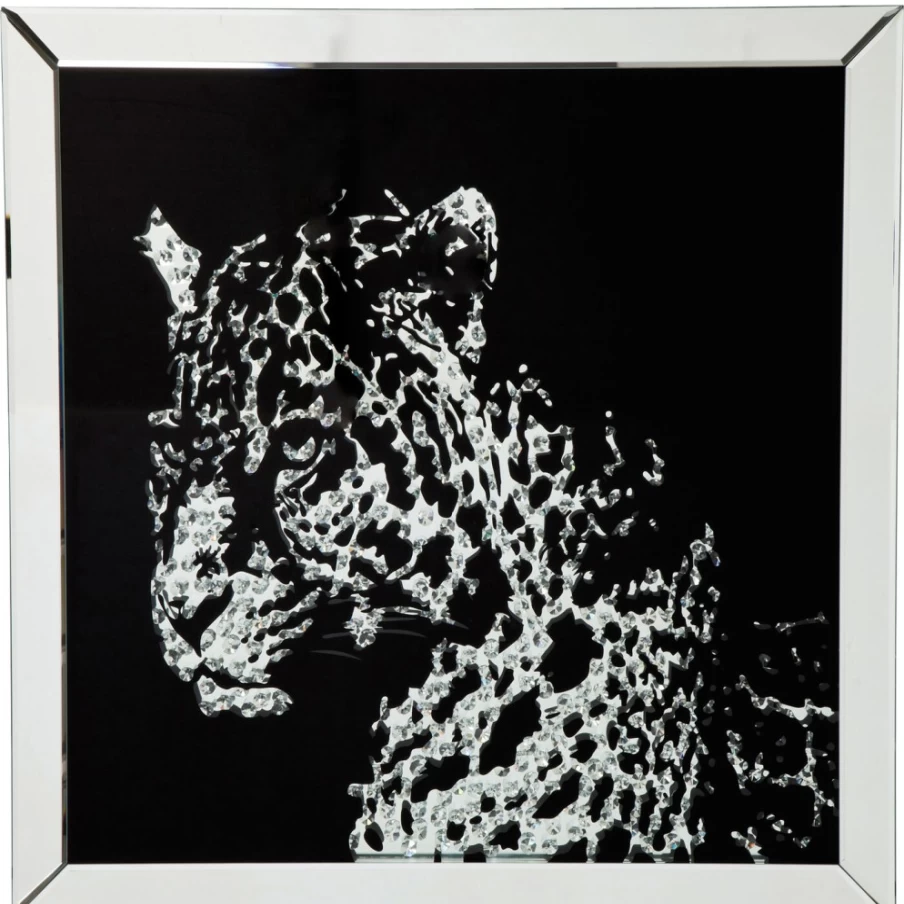 KARE Design Modern Leopard Print Picture Frame Mirror - 80x80cm Wall Decor