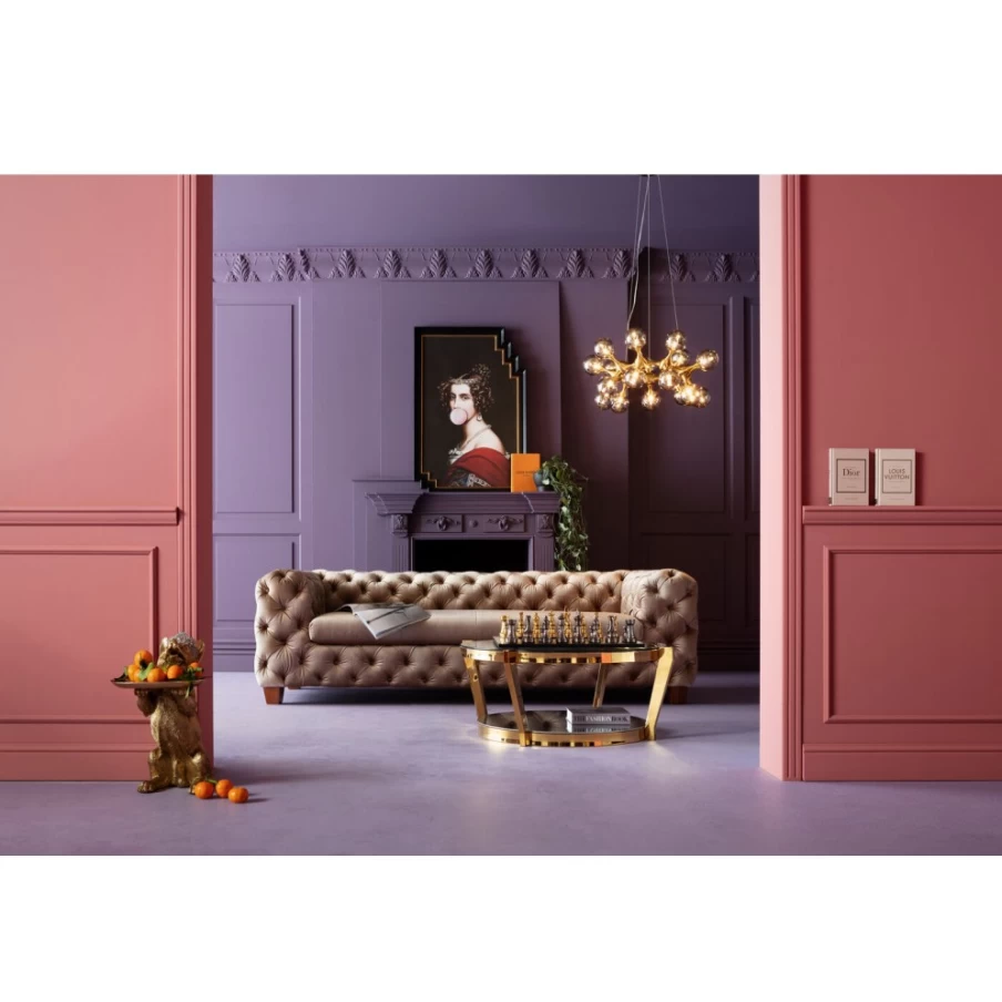"KARE Design Velvet Ecru 3-Seater Sofa Desire Modern Luxury Living Room Couch"