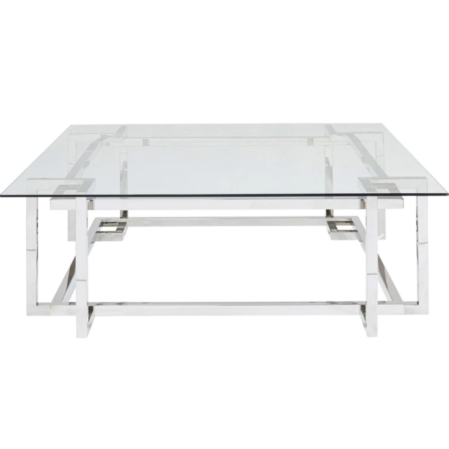 KARE Design Clara Silver Coffee Table - 120x120cm Modern Square Living Room Center Table