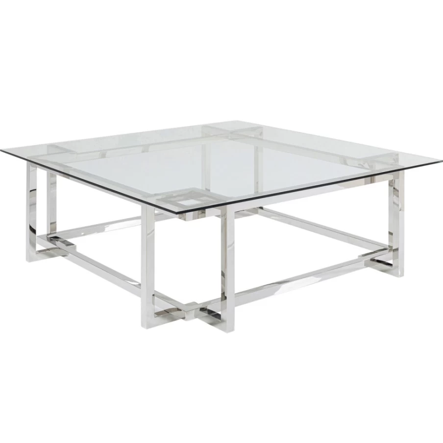 KARE Design Clara Silver Coffee Table - 120x120cm Modern Square Living Room Center Table