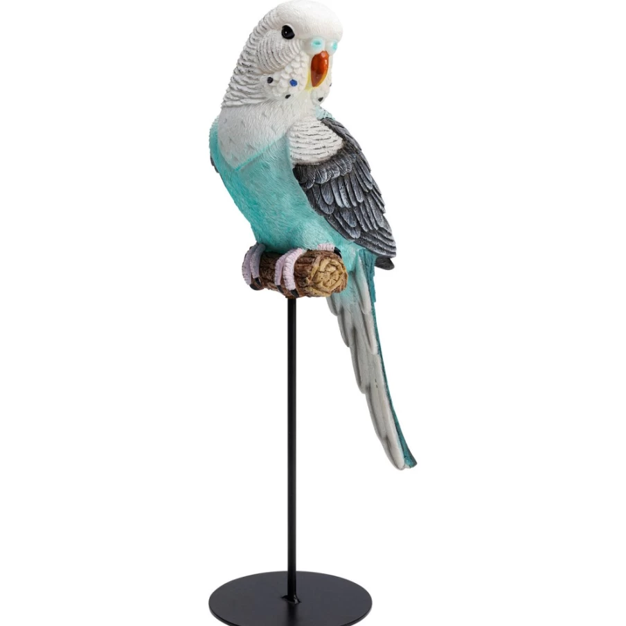 KARE Design Modern Turquoise Parrot Statue - 36Cm Handmade Deco Figurine for Home Decor