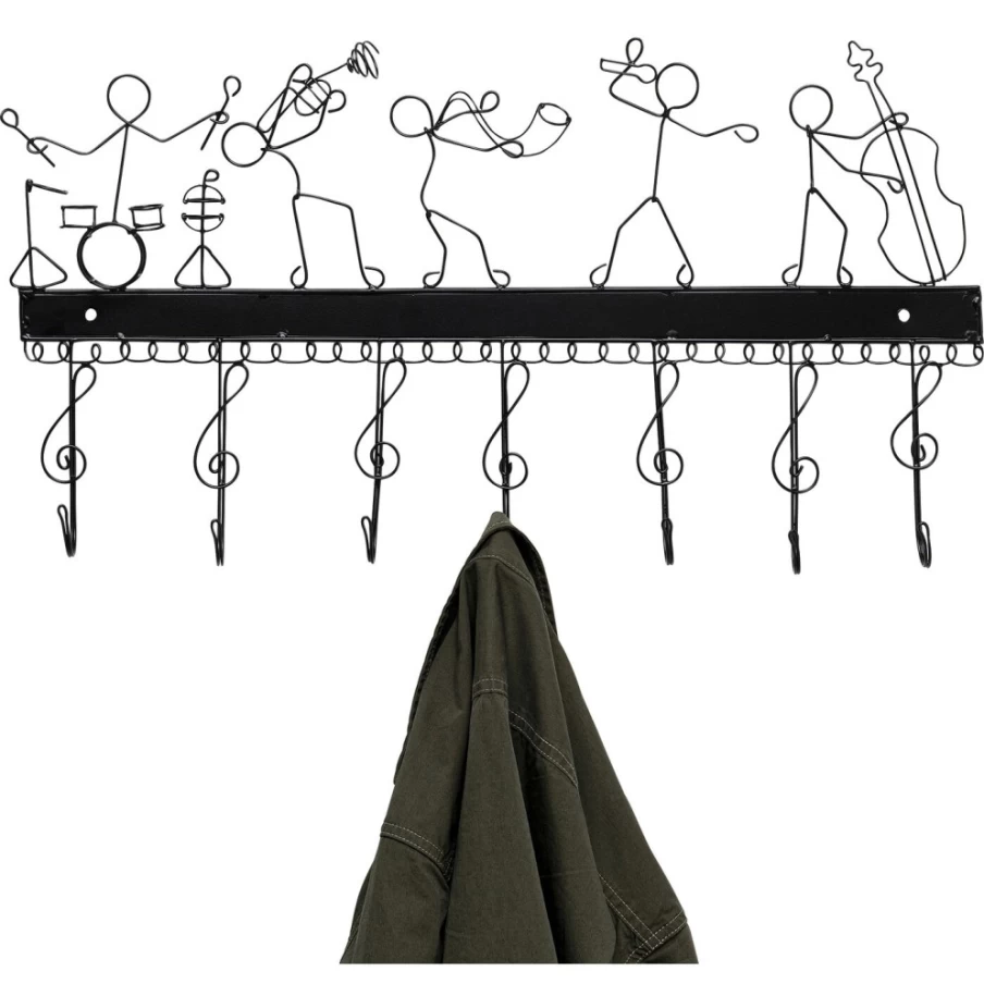 KARE Design Modern Wall Mounted Wire Wardrobe with Music Band Theme, 62cm Storage Organizer