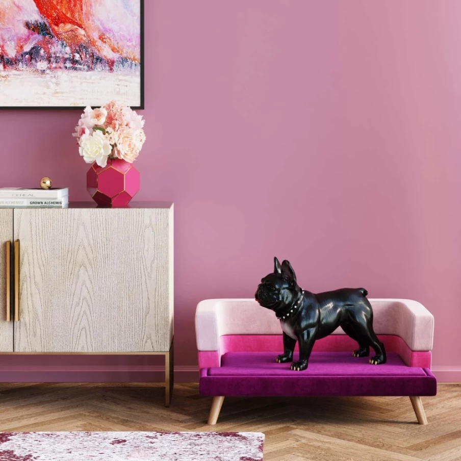 "KARE Design Luxury Dog Bed for Small Medium Large Dogs - Princess Pink Pet Bed with Soft Cushion"