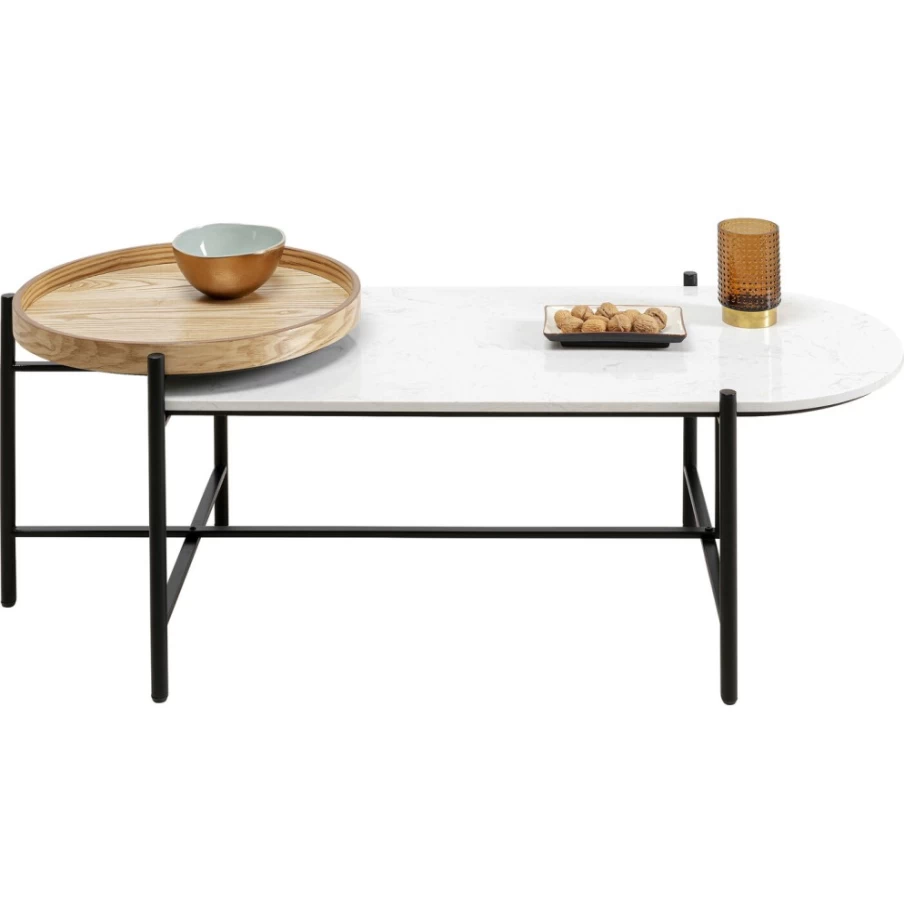 KARE Design Modern Layered Coffee Table - 128 x 55 cm Stylish Living Room Center Table